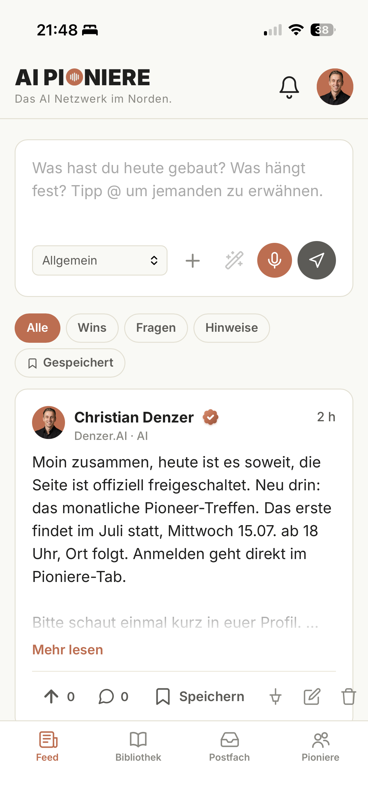 Feed in der App